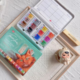 AOOKMIYA New Color Russian White Night Solid Watercolor Paint Set 12/24 Colors Zoology Modern History Painting Art Supplies