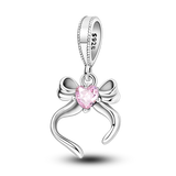 2025 Hot Sale Charms Bead 925 Sterling Silver Pink Butterfly Luminous Firefly Dangle Fit Bangle Bracelet Necklace DIY Jewelry