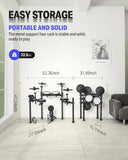 Christmas.DED-200X Electronic Drum Set, Electric Drum Kit with Quiet Mesh Drum Pads, 2 Cymbals w/Choke,