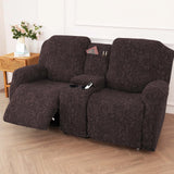 Recliner Loveseat Cover with Middle Console Sofa slipcover, Stretch Reclining Sofa Covers for 2 Seat Reclining Couch Jacquard