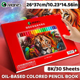AOOKMIYA Marie's 30 Sheets A4/8K Colored Pencils Paper Pad with Oil-based,111lb/180g Sketchbook for Dry Media Oil Pastel,Sketch,Charcoal