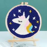 AOOKMIYA RUOPOTY Diy Punch Needle Embroidery Starter Kits For Beginner Lighthouse Diy Handicrafts Poking Embroidery Yarn Painting Arts