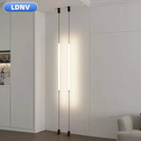 Italian design bedroom headboard LED floor lamp acrylic long line lamp modern black hotel living room decorative LED floor lamp