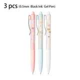 Deli 3pcs 0.5mm Black Ink Quick-drying Kawaii Gel Pen Cute Pen Stationery School Supplies Office Supplies Signing Pen Gift