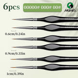 AOOKMIYA 3/6pcs Marie's Micro Paint Brushes,Miniature Paintbrushes with Triangular Handles for Acrylic,Craft,Models,Mini Figure,Rock