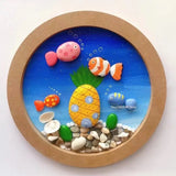 Art Work Display Frame Round Clay Picture Frame Handmade Picture Frame Color Mud Picture Frame Paper Art Student Kit