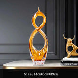 AOOKMIYA Glass Crystal Craft Ornaments, Creative Art Sculpture, Luxury Artwork Statue, TV Cabinet Office Desktop Decoration, Nordic Gifts