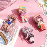 Flash Girl Series Acrylic Thickened Handbook Folder Cartoon Sticky Notes Test Papers Classification Folder Snack Sealing Folder