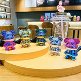 AOOKMIYA ART+ Creative Gifts Creative Electroplated XX Eyes Cartoon Bear Keyring Delicate Acrylic Animal Keychain Trend Car Bag Key Chains for Women Couple