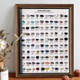 100 Kinds of Natural Ore Specimen Ornaments, with Glass Dust Cover, Decorative Paintings, Crystal Gems, Birthday Gifts