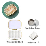 AOOKMIYA Empty 12 Color Watercolor Paint Box Portable Palette Iron Box Magnetic Clip Combination Travel Painting Art Supplies