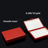 AOOKMIYA Empty Watercolor Palette Portable Watercolor Paint Box 12/24 Grid Red Student Travel Painting Paint Tray Art Supplies