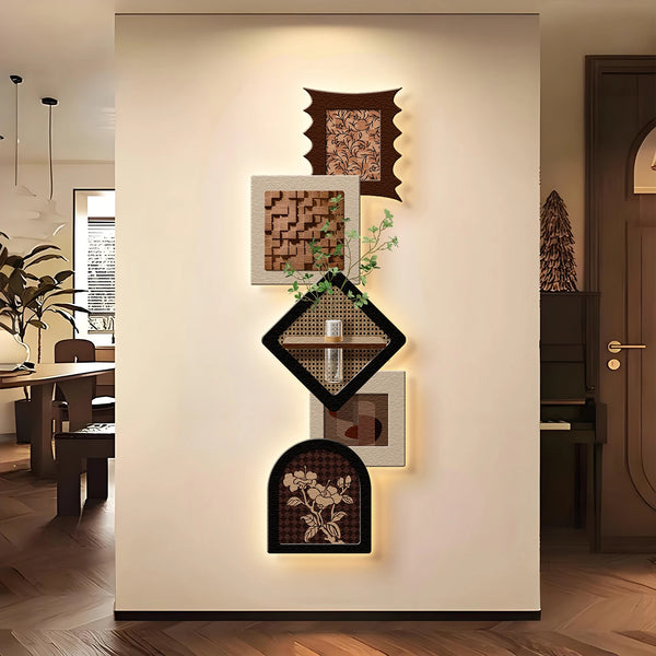 Ancient Style Italian Style Minimalism And High-end Feel Hhe Corridor Is Decorated With Paintings Hanging Murals Lights