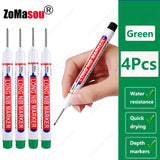 1-100Pcs 2cm Waterproof Long Head Markers Deep Hole Marker Pen for Metal Carpenter Red/Black/Blue/Green Ink Woodworking Tools