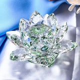 AOOKMIYA Crystal Lotus Flower Figurine Home Wedding Decoration Glass Craft Collection Paperweight Table Ornaments Souvenir Gifts