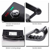 AOOKMIYA Electric Tortilla Maker Stainless Steel Non-Stick Roti Maker Machine 1800W Double Sided Heating Tortilla Press