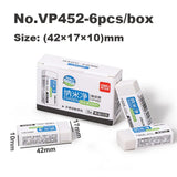 Deli 6pcs Eraser Set Pencil Rubber Soft for Kids Writing Art Drawing Sketches Exam White Erasers Correction Stationery