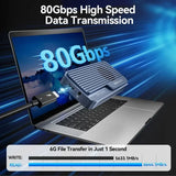 Acasis 80Gbps Thunderbolt 5 SSD Enclosure with Fan Cooling, JHL9480/RTL9210Chip for TB3/4/5 & USB4/3.2 Gen2, M.2 NVMe for Mac/PC