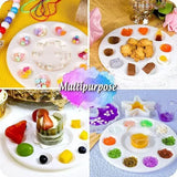 AOOKMIYA 1pc White Round Plastic Paint Tray Easy-Clean Sturdy Palettes for School Projects Art Classes Craft DIY Art Painting Palettes  AOOKMIYA.COM