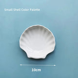 Ceramic Watercolor Palette Campus Oil Painting Chinese Paints White Porcelain Shell Palette Artists Color Mixing Palette