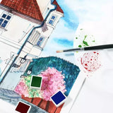 AOOKMIYA Paul Rubens Qiaomei Solid Watercolor Paint Set 24 Colors Professional Water Color With Palette for Painting Artist Art Supplies  AOOKMIYA.COM