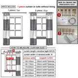 Modern Linen Look Curtains Light Filtering Voile Tulle Farmhouse Flax Blend Semi Sheer Window Drapes for Living Room and Bedroom