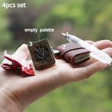 AOOKMIYA Portable Lord of The Rings Watercolor Palette Set Mini Travel Watercolor Box with Brush/Clip/drawing Paper Painting Art Supplies