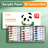 AOOKMIYA Acrylic Paint Set 12/18/24 Colors 5ml/0.17oz,Water-Proof Portable Art Rich Pigments for DlY Craft,Drawing,Painting,Canvas, Rock