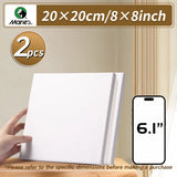 AOOKMIYA Marie's 2 Pack 8 Sizes Blank Stretched Canvas Bulk White Prepared Mini Framed Boards for Painting,Drawing,Oil,Acrylic,Tempera