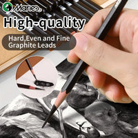 AOOKMIYA Marie's Pencil Set with Double Layer Box with Charcoal Graphite,Pencils,Erasers,Knife, for Painting,Writing for Adults(23/27pcs)