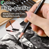 AOOKMIYA Marie's Pencil Set with Double Layer Box with Charcoal Graphite,Pencils,Erasers,Knife, for Painting,Writing for Adults(23/27pcs)
