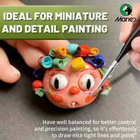 AOOKMIYA Marie's 2pcs Fine Micro Paint Brush,11 Sizes Detail Paintbrushes for Number Painting,Acrylic,Craft,Mini Figure,Rock for Artists