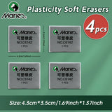 AOOKMIYA Marie's 2/4/6pcs Grey Plasticity Erasers Kneaded Rubber for Blend, Highlight, Shade, Smooth, Sketching, Drawing for Adults