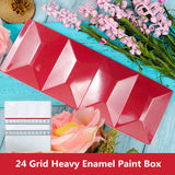 Heavy Enamel 24 Grid Solid Watercolor Paint Box Dust-proof Box Portable Palette Art Paint Empty Box Artist Art Supplies
