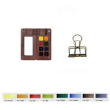 AOOKMIYA Portable Travel Watercolor Set Paul Rubens Artist Grade Watercolor 8 Colors Mini Walnut Paint Box Student Outing Art Supplies