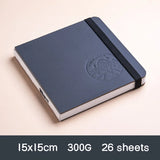 AOOKMIYA Travel Watercolor Book 300g Mini Portable Sketch Book Medium and Thick Texture PU Cover Art Student's Painting Art Supplies