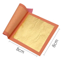AOOKMIYA Gold Leaf Real Gold Foil 25pcs/Per Booklet 22K Pure Gold Leaf Sheet 92% Gold 8 X 8cm for Decoration Art Crafts