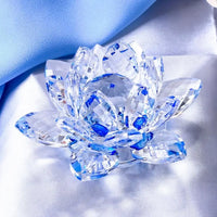 AOOKMIYA Crystal Lotus Flower Figurine Home Wedding Decoration Glass Craft Collection Paperweight Table Ornaments Souvenir Gifts