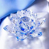 AOOKMIYA Crystal Lotus Flower Figurine Home Wedding Decoration Glass Craft Collection Paperweight Table Ornaments Souvenir Gifts