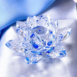 AOOKMIYA Crystal Lotus Flower Figurine Home Wedding Decoration Glass Craft Collection Paperweight Table Ornaments Souvenir Gifts