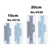 Deli 4pcs Metal Ruler for School Kids Measure Drawing Multi-Function Rulers Straight Protractor Triangular Rulers Set
