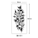 AOOKMIYA Waterproof Flower Temporary Tattoos for Women Black Floral Tattoo Stickers for Hand Arm Body Disposable Fake Tattoo Body Art