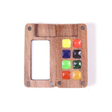 Portable Travel Wooden Handmade 8 Grid 0.2ML Schmincke Watercolor Paint Tray Box Black Walnut Palette Water Colour Brush Book
