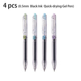 Deli 4pcs 0.5mm Black Ink Quick-drying Gel Pen School Supplies Office Supplies Signing Pen Stationery Office Pen Exam Pen