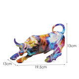 Wall Street Bull Animal Resin Sculpture Crafts Ornaments, Modern Home Living Room TV Cabinet Office Desktop Decoration Gift