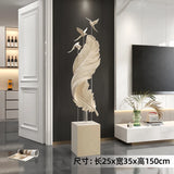 AOOKMIYA ART+ Creative Gifts Home Decor Creative 150CM Flocking Feather Statues Floor Decor Nordic Living Room Large Sculpture Bluetooth Speaker Art Ornament