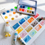 AOOKMIYA Japan's Kusakabe 2023 New Layered Color 12-color Precipitation Color Watercolor Paint Sub-package Artist's Painting Art Supplies