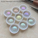 AOOKMIYA Pearl/Chameleon Watercolor Pig Test Points 9/12 Color Trial Sample Painting Calligraphy Nail Art Glitter Watercolor Art Supplies