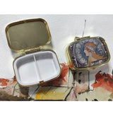 Watercolor paint palette portable art transparent acrylic mini painting Iron box high-value moisturizing color palette