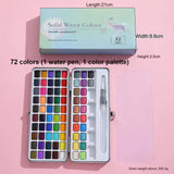 AOOKMIYA Watercolor Pigment Set, 50/72/90/100 Colors Portable Solid Painting Kit Professional Glitter Manicure Nail Draw DIY Art Supplies AOOKMIYA.COM